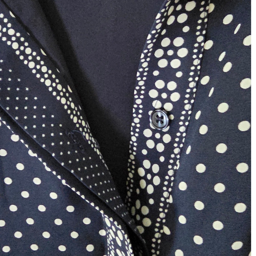 Boden Navy Clemency Shirt Dress US 12 Midi Button-Up Polka Dot Floral Pattern - Picture 7 of 12